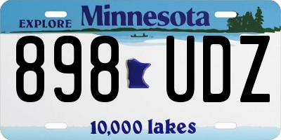MN license plate 898UDZ