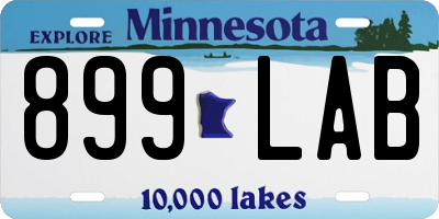 MN license plate 899LAB