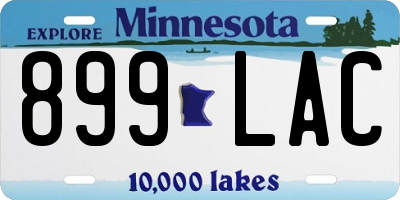 MN license plate 899LAC