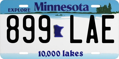 MN license plate 899LAE