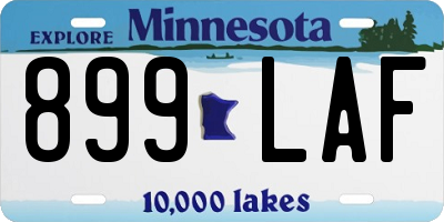 MN license plate 899LAF