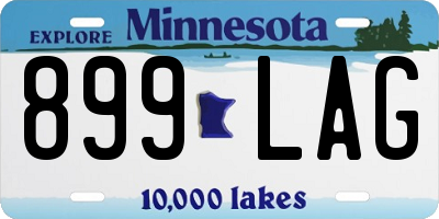 MN license plate 899LAG