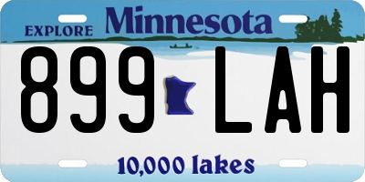 MN license plate 899LAH