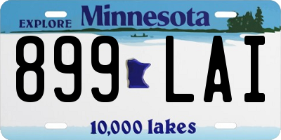 MN license plate 899LAI