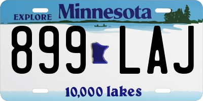 MN license plate 899LAJ