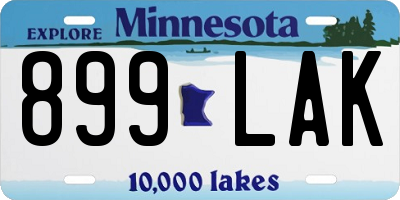 MN license plate 899LAK