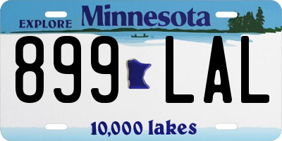 MN license plate 899LAL
