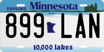 MN license plate 899LAN