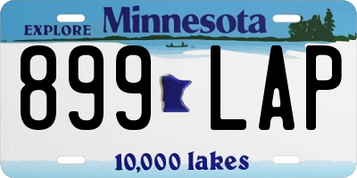 MN license plate 899LAP