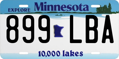MN license plate 899LBA
