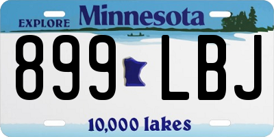 MN license plate 899LBJ