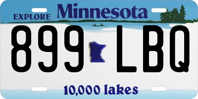 MN license plate 899LBQ