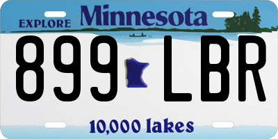 MN license plate 899LBR