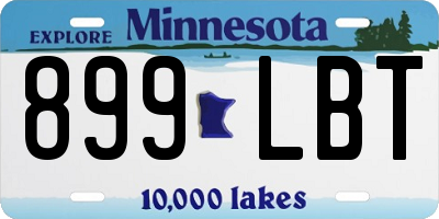 MN license plate 899LBT