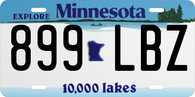 MN license plate 899LBZ