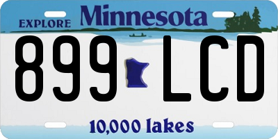 MN license plate 899LCD