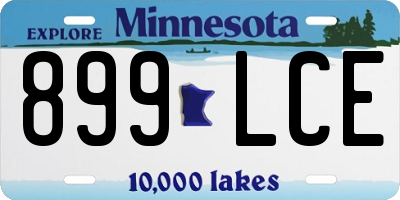 MN license plate 899LCE