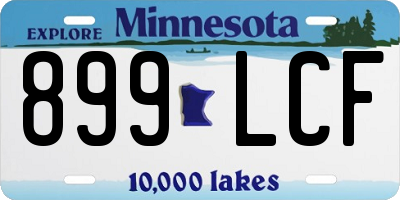 MN license plate 899LCF