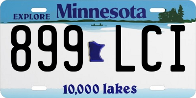 MN license plate 899LCI