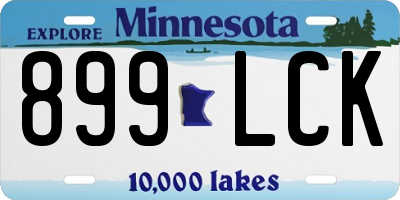 MN license plate 899LCK