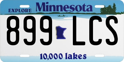 MN license plate 899LCS