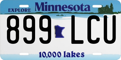 MN license plate 899LCU