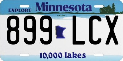 MN license plate 899LCX