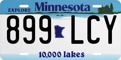 MN license plate 899LCY