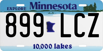 MN license plate 899LCZ