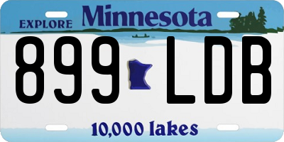 MN license plate 899LDB