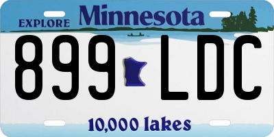MN license plate 899LDC