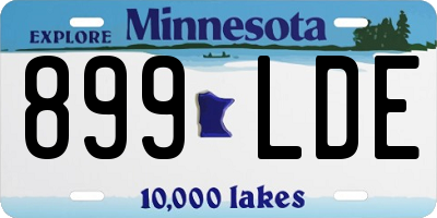 MN license plate 899LDE