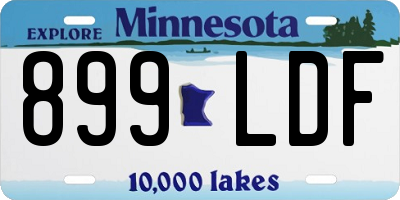 MN license plate 899LDF