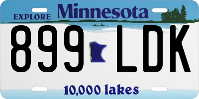 MN license plate 899LDK