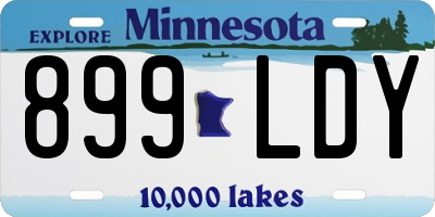 MN license plate 899LDY