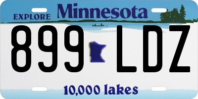 MN license plate 899LDZ