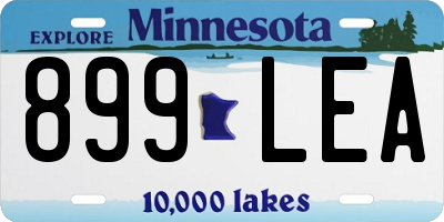 MN license plate 899LEA