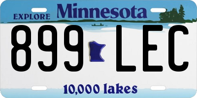 MN license plate 899LEC