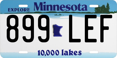 MN license plate 899LEF
