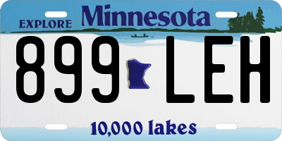 MN license plate 899LEH