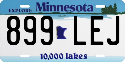 MN license plate 899LEJ