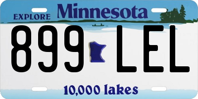 MN license plate 899LEL