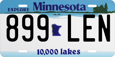 MN license plate 899LEN