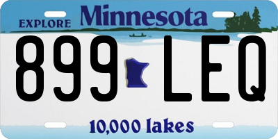 MN license plate 899LEQ
