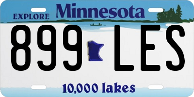 MN license plate 899LES