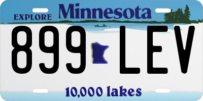 MN license plate 899LEV