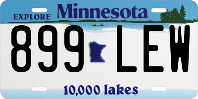 MN license plate 899LEW