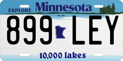 MN license plate 899LEY