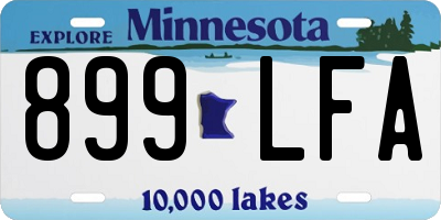 MN license plate 899LFA