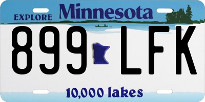 MN license plate 899LFK